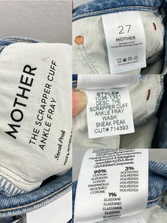 Mother Denim The Scrapper Cuff Ankle Fray in Sneak Peak size 27 - Picture 7 of 10